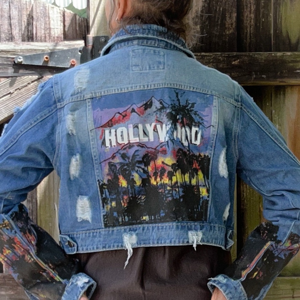 American Bazi Hollywood Cropped Denim Jacket